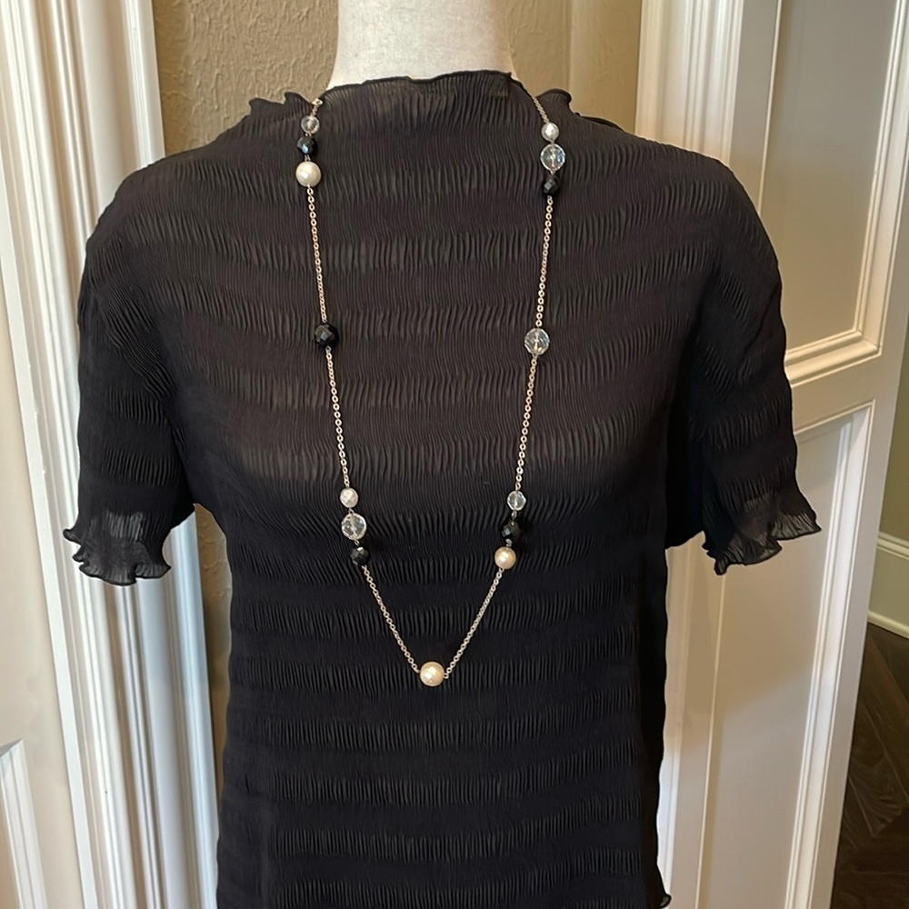 WHBM Beaded/ Pearl Station Necklace